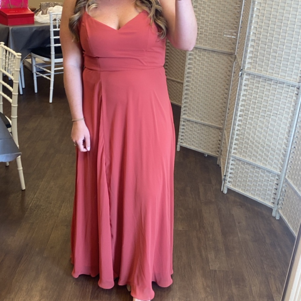 Dessy Collection Tie-Back Maxi Dress in Amber